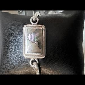 925 Sterling Silver Abalone Shell Bracelet